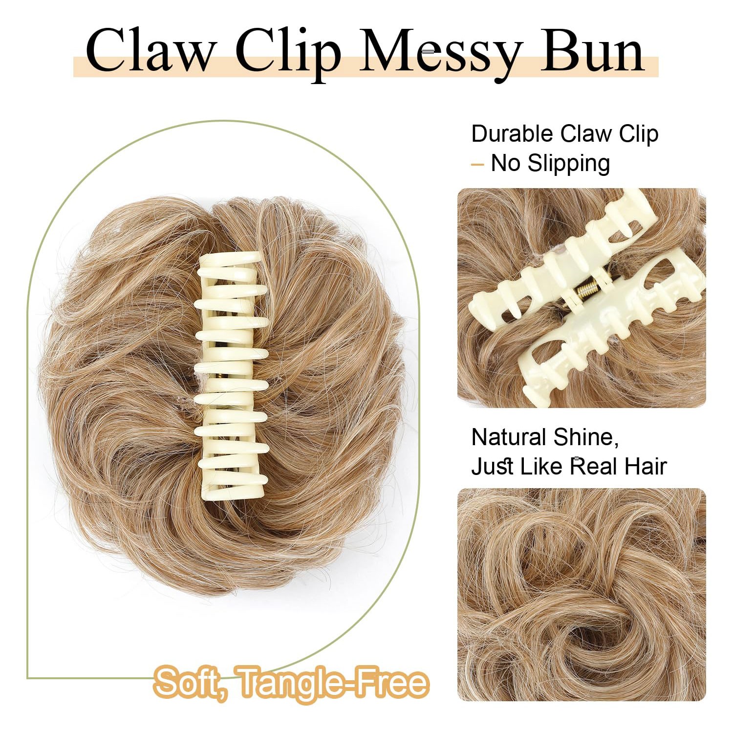 Natural Clip in Messy Bun Hair Piece Extension Hair Claw Clip Updo Piece Wedding