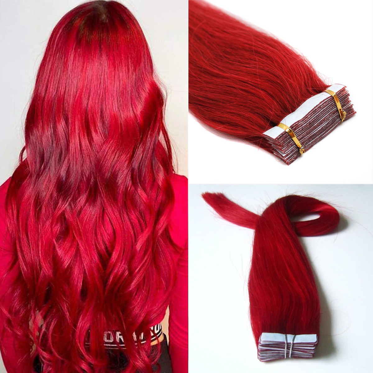 Tape in Hair Extensions Real Human Hair Skin Wefts Remy Brazilian Hair Straight