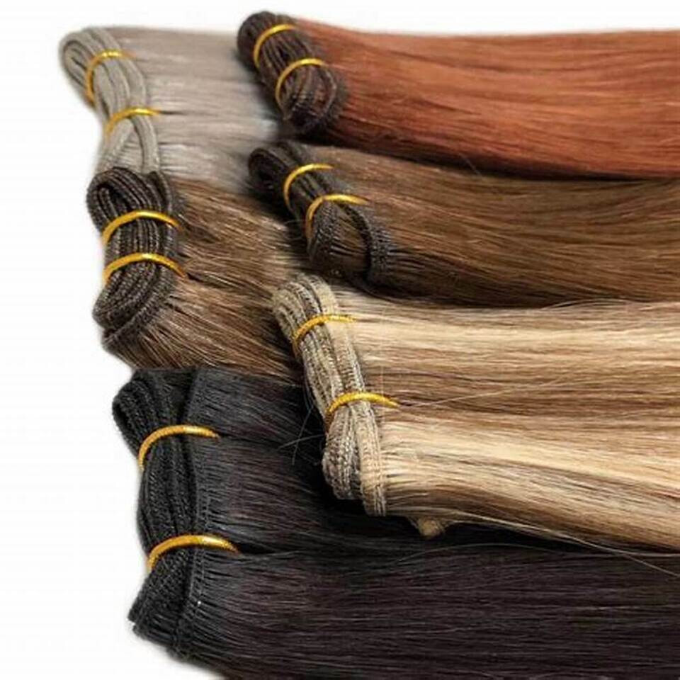 Sew in Wefts Hair Extensions 100% Real Human Hair Double Weft Bundles 16-30inch