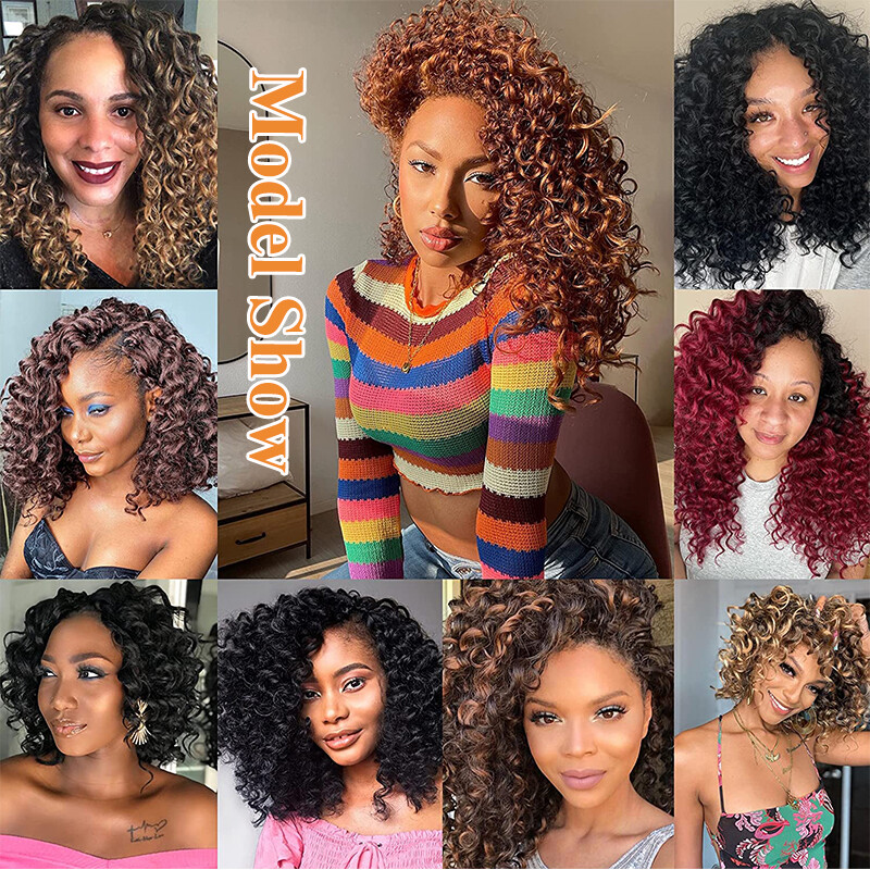 Natural Water Wave Crochet Braids Black Deep Curly Hair Extensions As Real Human