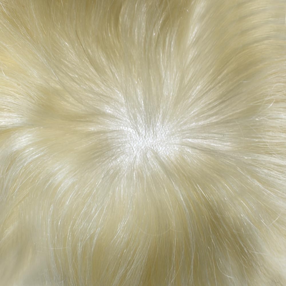 Mens Toupee HumanHair Systems Full Poly Thin Skin HairPiece Replacement SystemUS