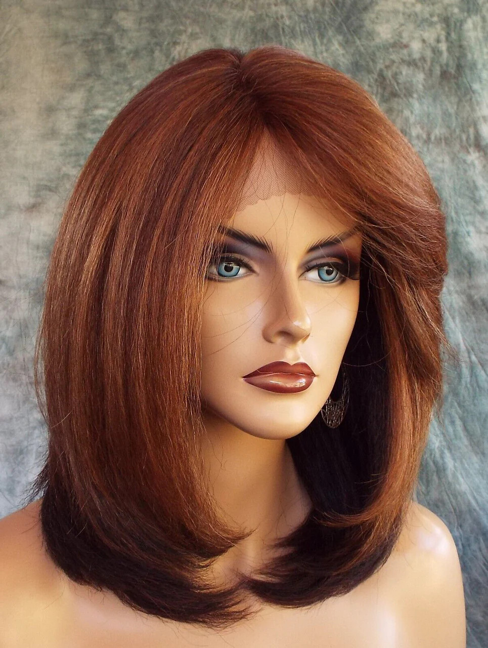 LACE FRONT LACE C PART YAKI LAYERED COLOR CHESTNUT GORGEOUS SEXY US SELL 1128