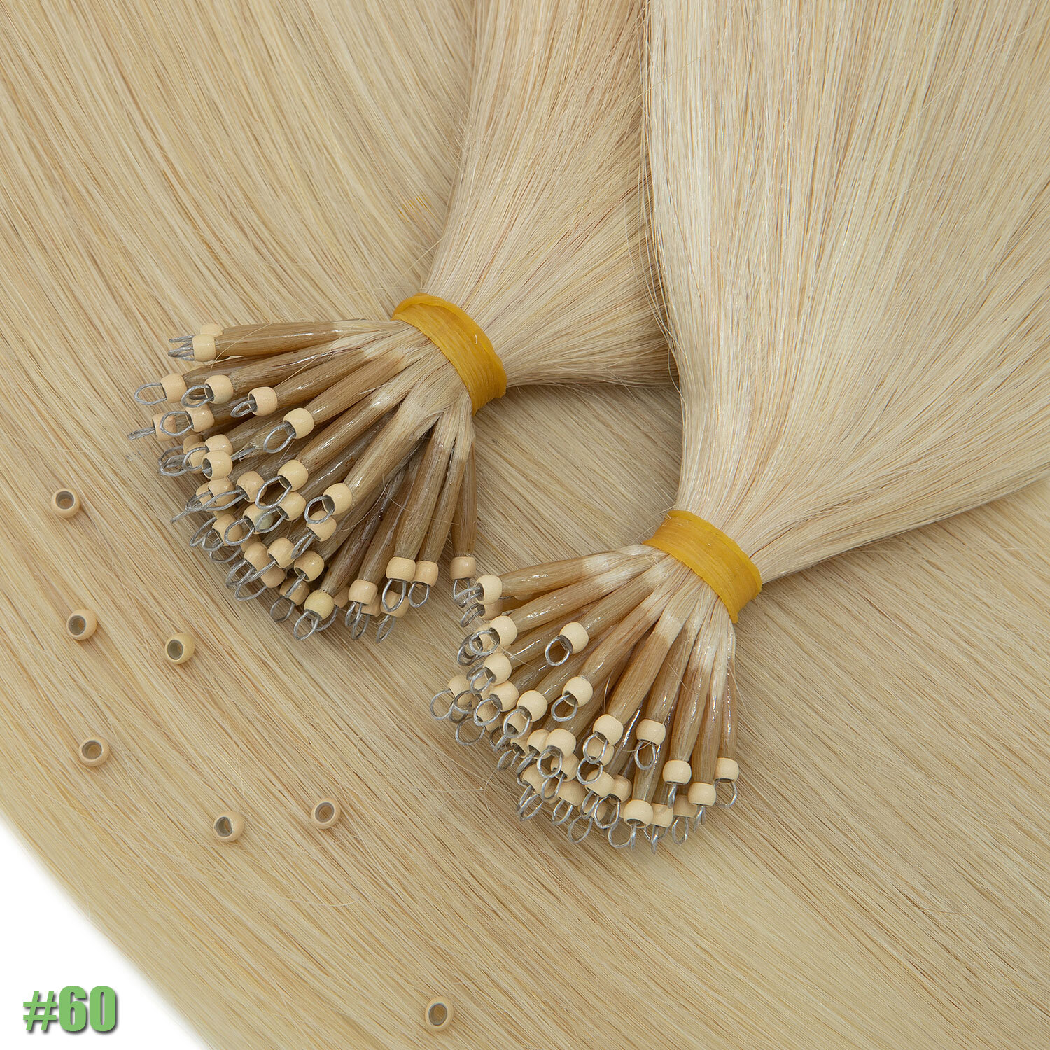 Russian Remy Nano Ring Tips Human Hair Extensions Thick 200S Full Head Highlight