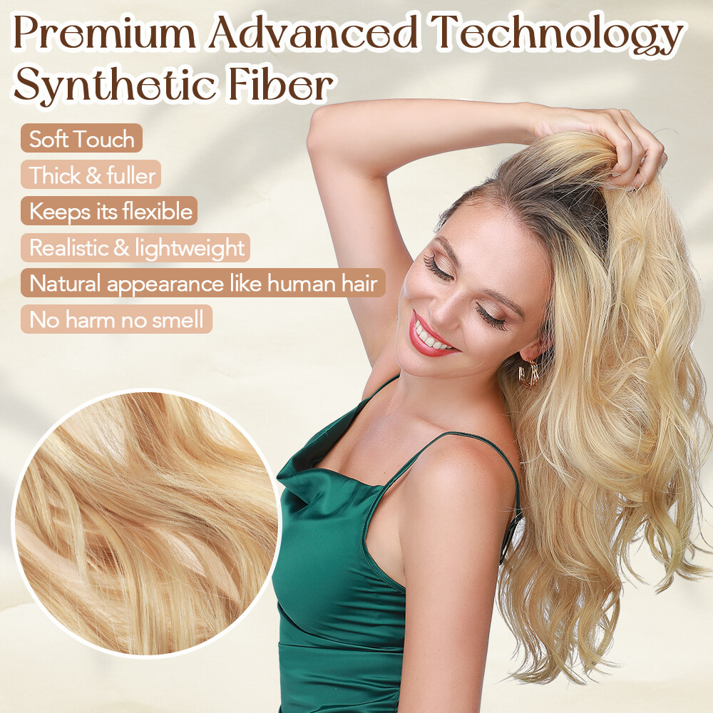 One Piece Invisible Wire Hair Extensions Thick Clip In Hairpiece Real as Human