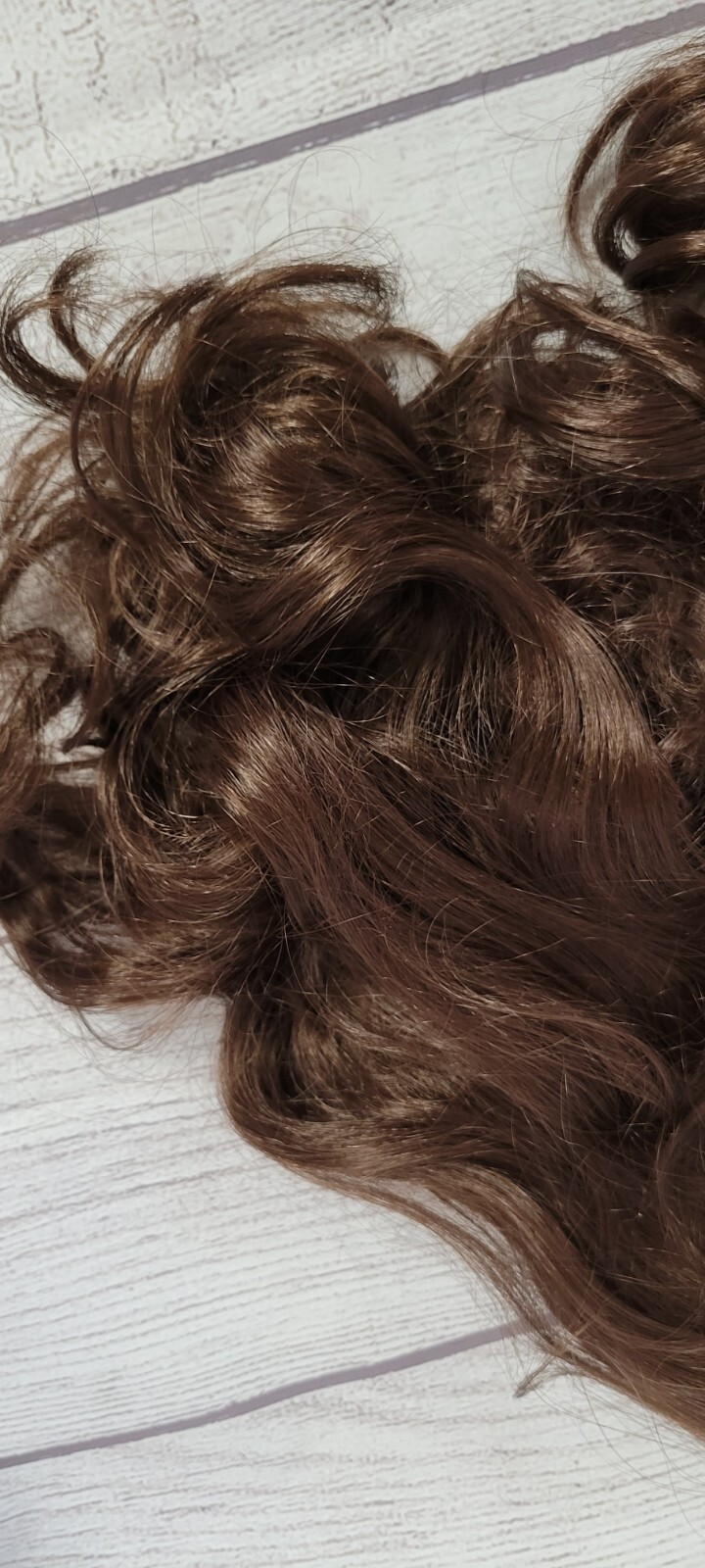 Natural Curly Layered Wig With bang Cooper Brown Daily Retro Japanese Origin