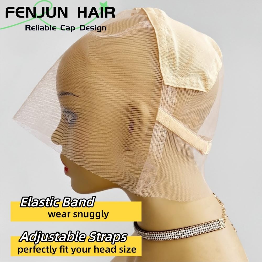 Full Lace Wig Caps for Making Wigs with Adjustable Straps Swiss Transparent L…