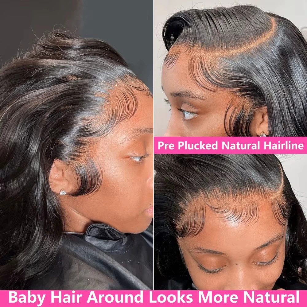 Body Wave Human Hair Wig 13×4 Lace Front 250 Density Pre Plucked Remy Natural
