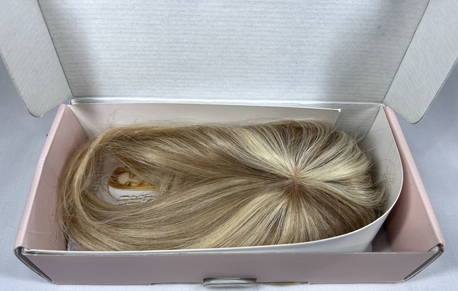 Golden Brown Bleach Blonde 100% Real Human with Bangs 6in Hair Toppers