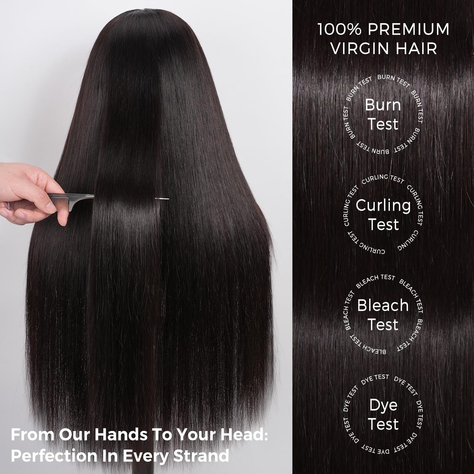 13×6 HD Lace Front Wig Human Hair, Pre-Plucked & Bleached, 200 Density, Glueless