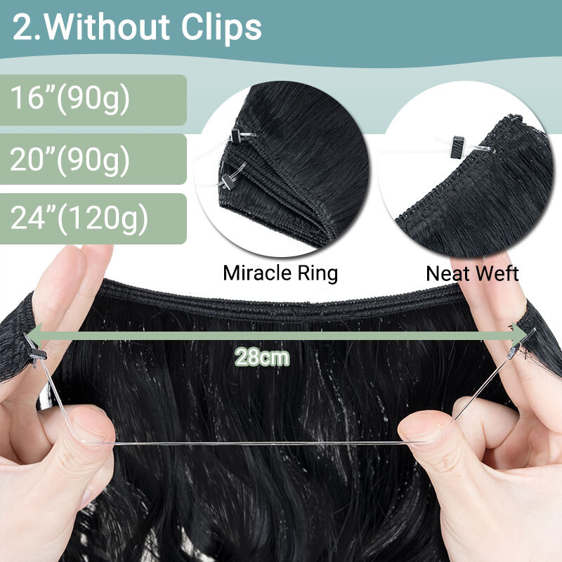 Highlight Hidden Secret Natural Invisible Wire Hair Extensions One Piece & Ring