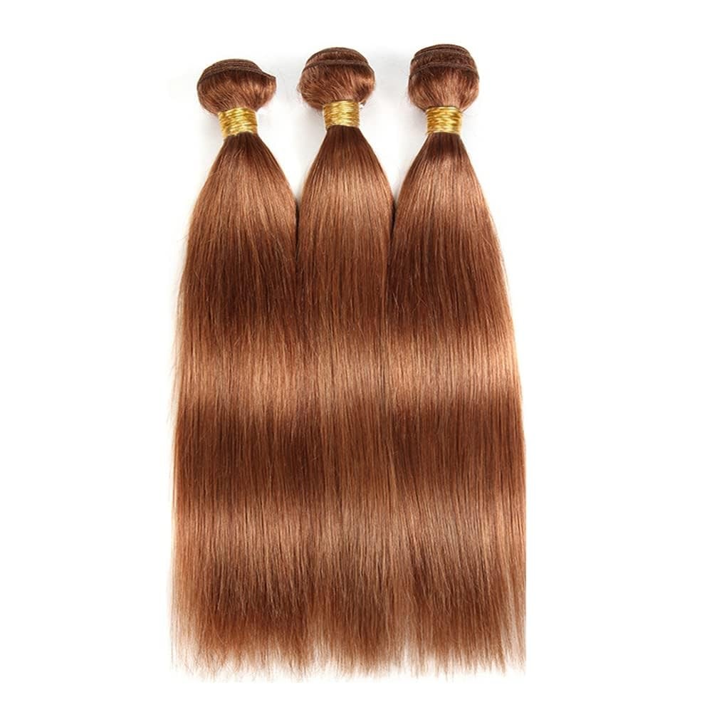 Hydtxc Human Hair Bundles 8 10 12 Inch Dark Brown Color 30 Straight Bundles