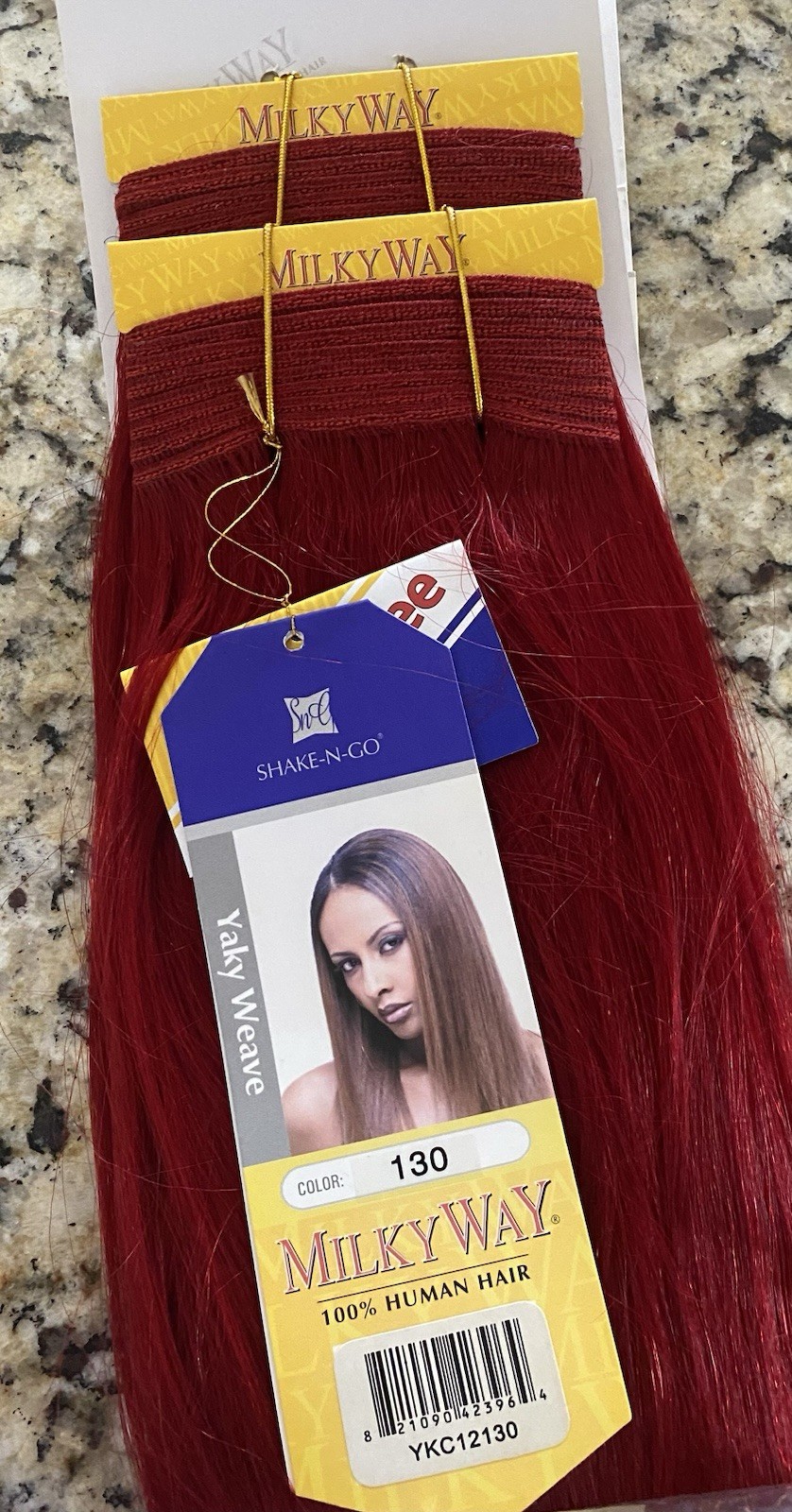 Milky Way Yaky Weave 12” – 100% Human Hair Extensions Color # 130 Red