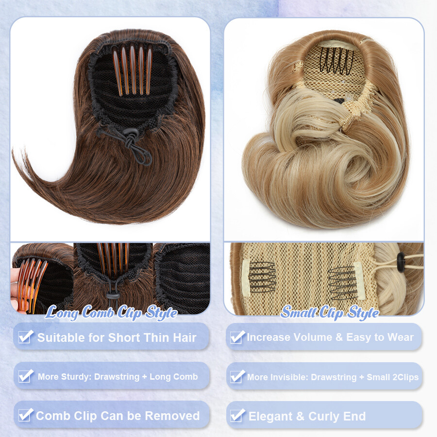 Elegant Hair Bun Natural Comb Clip In Updo Hair Extension Real As Human Chignon