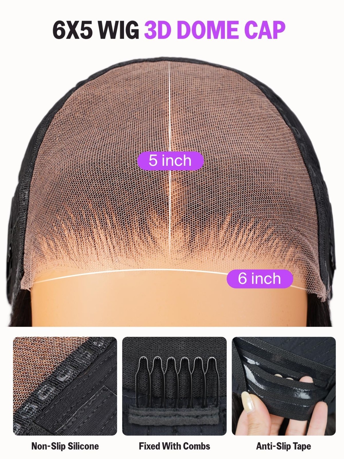 6×5 Glueless Human Hair Wig 210% Density Body Wave Pre Plucked Drawstring 20 Inc