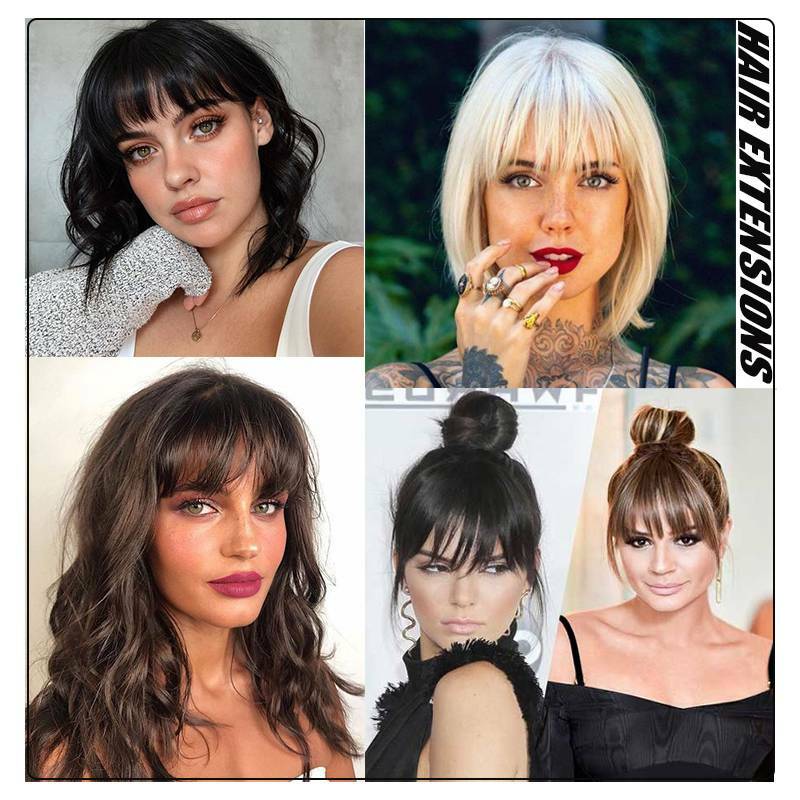Straight Curly Bangs Clip in Fringe Hairpiece Neat Side Hair Extension as Human