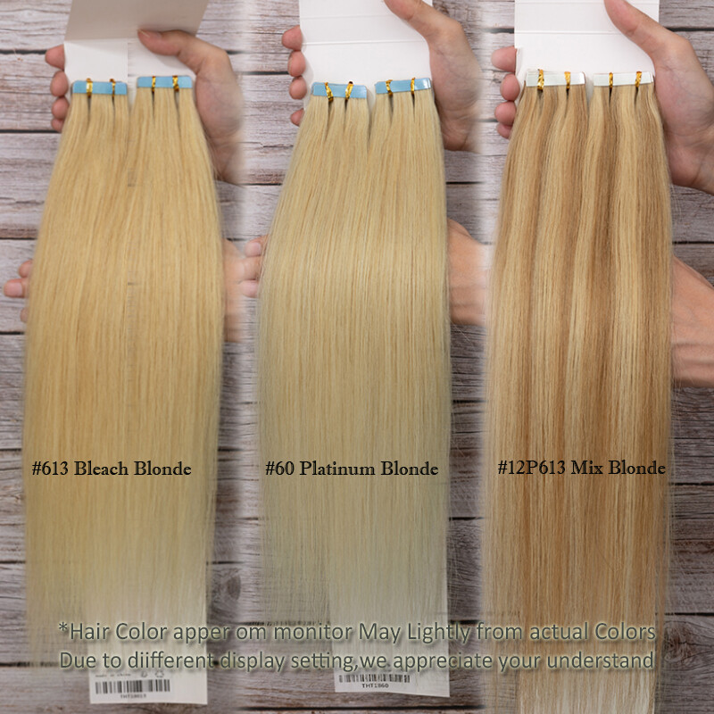 60PCS 150G Remy Tape in Real Human Hair Extensions Russian 12″-24″ Ombre Thick F