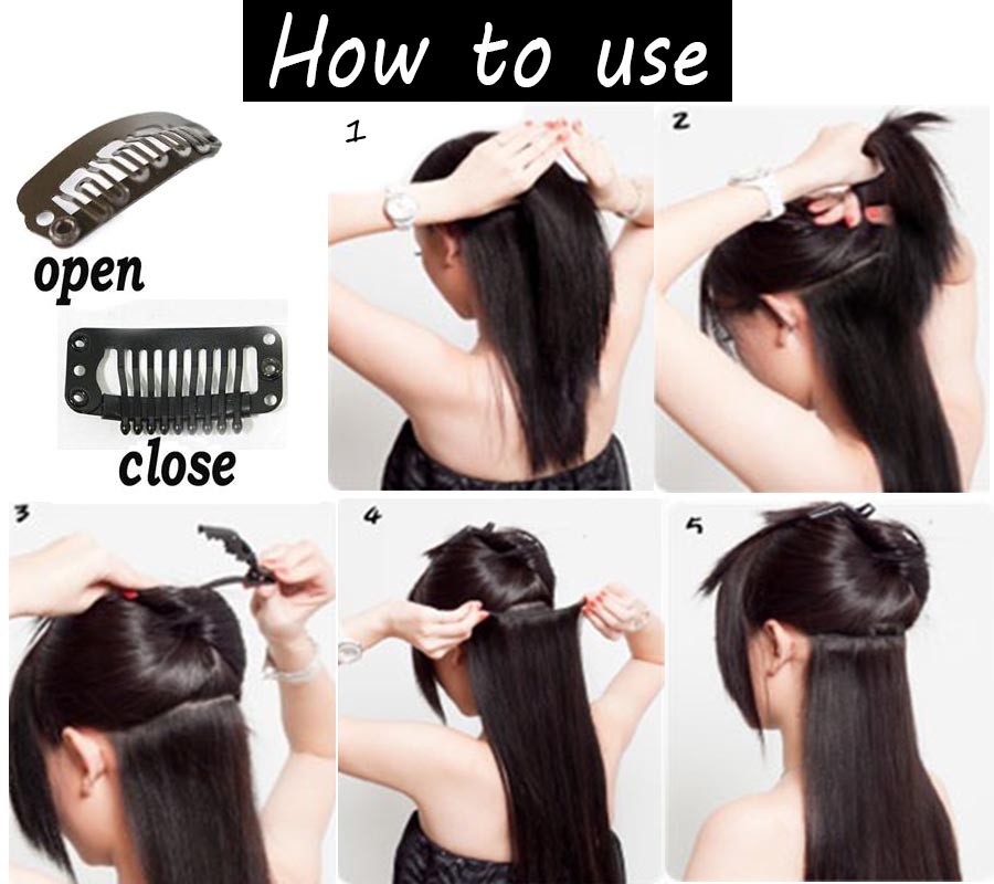 On Sale 100% Real Human Hair Clip in soft Remy Full Head Hair Extensions HQ390