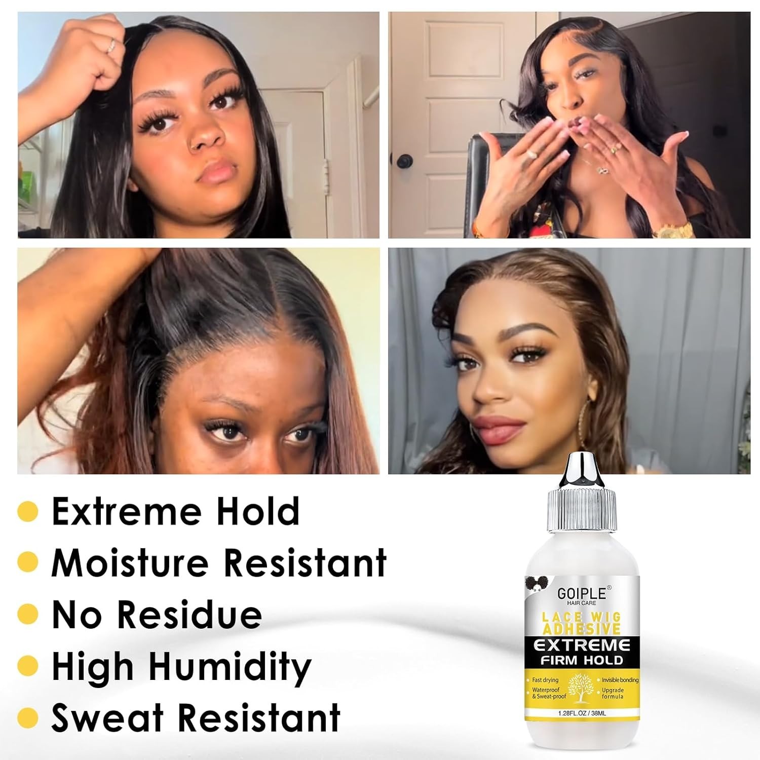 Waterproof Lace Front Wig Glue – Strong Hold Invisible Adhesive for Natural Look