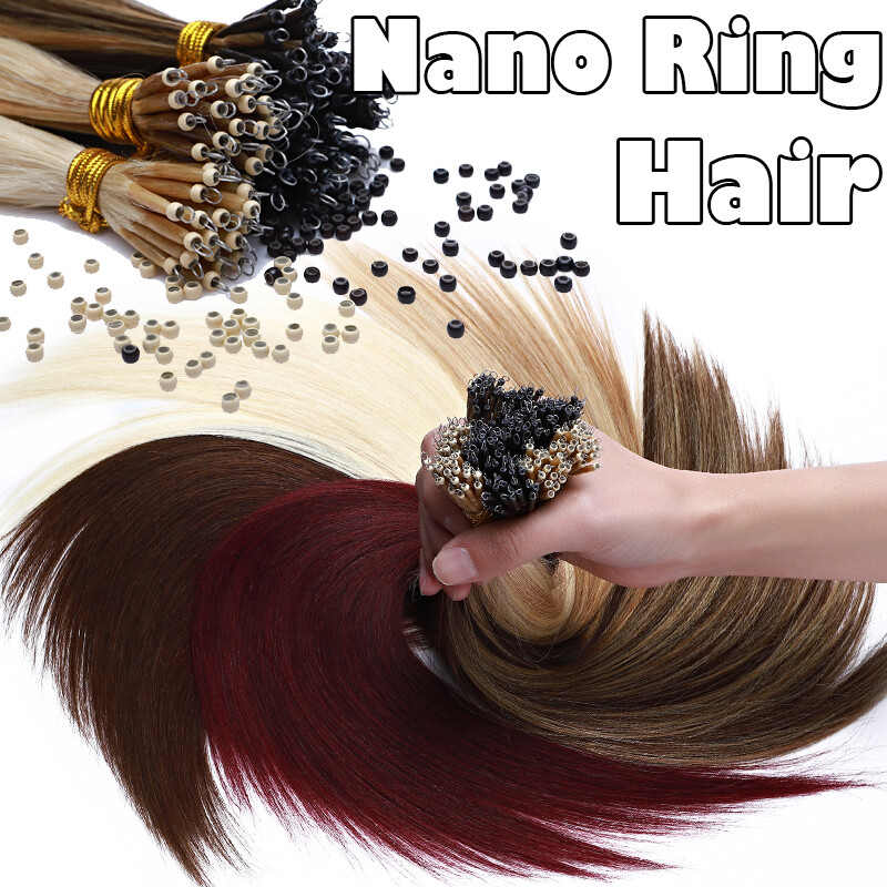 Thick 100% NANO Tip Remy Human Hair Extensions Nano Rings Ring Beads 200G 200PCS