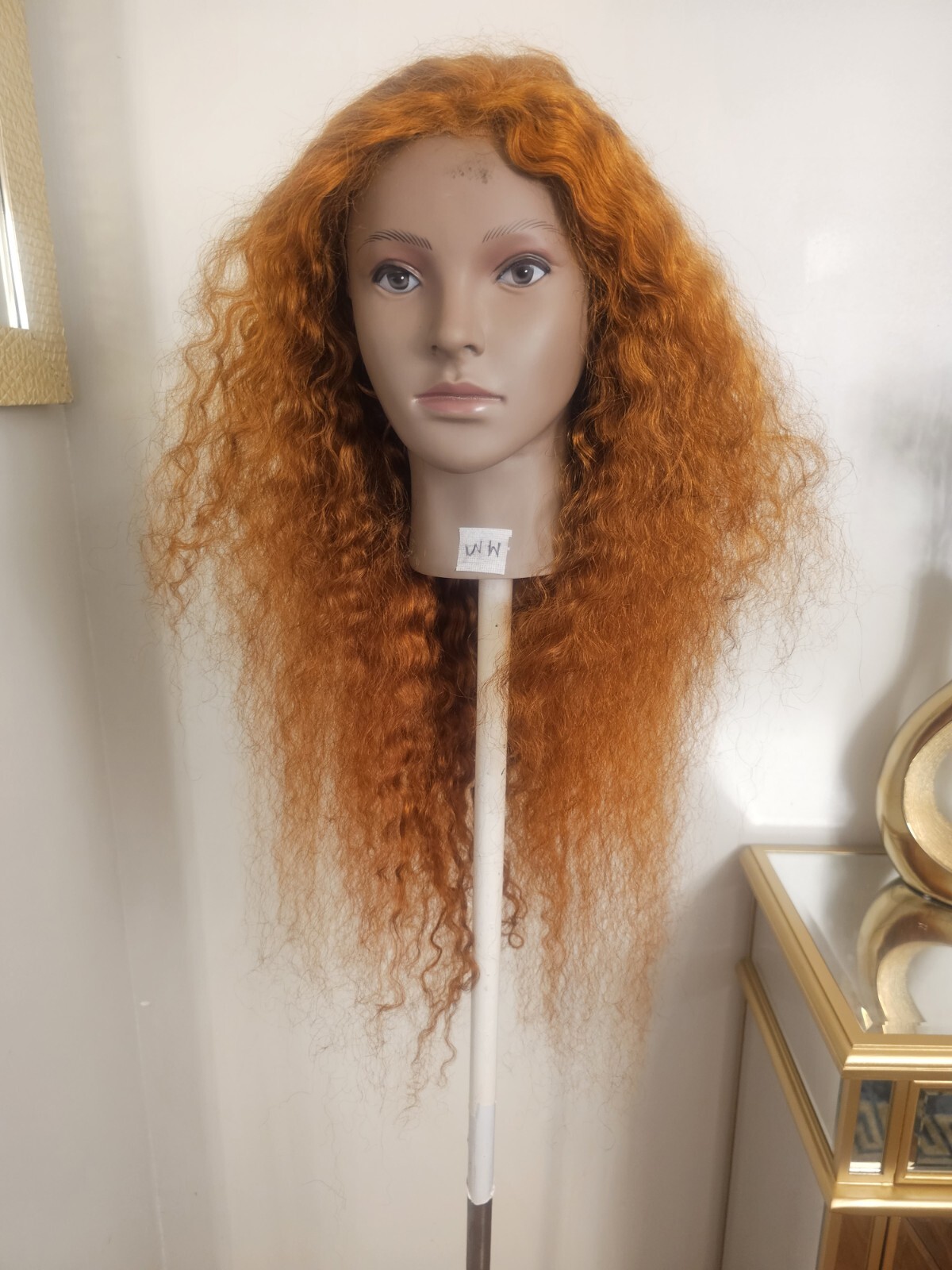 High Quality regular Top Orange 24″ Kinkcurly 150% Virgin Human Hair Lace Wig