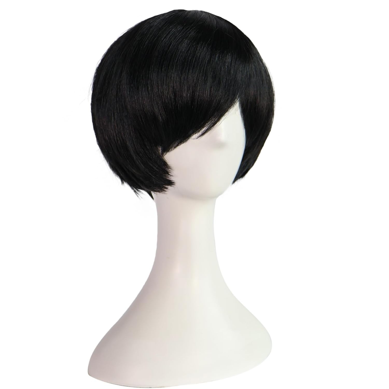 8 Pcs Emo Wig Men Short Black Wig Emo Costume Set for Men Scene Wigs Goth Wigs 2