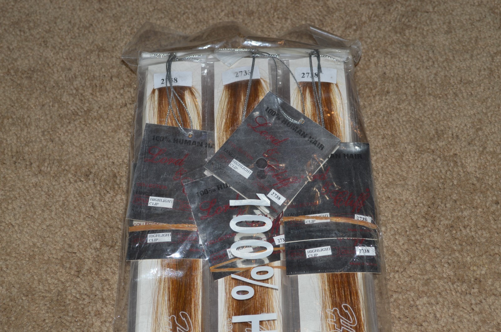 Lot 6 pieces Lord & Cliff 100% Human Hair Highlight Clip in Extension 18″ 2738