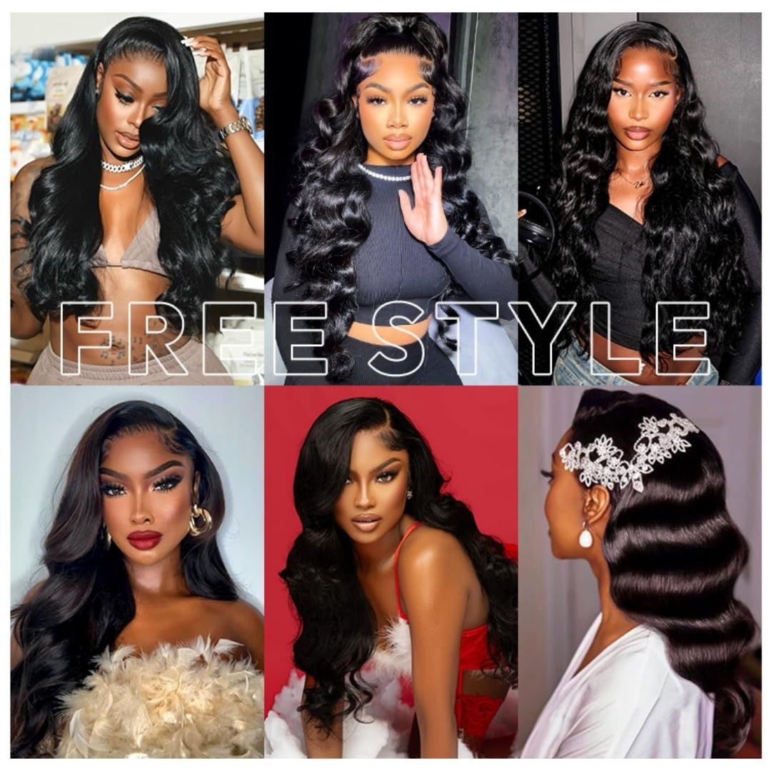 250 Density Body Wave Human Hair Wig, 26 Inch, Lace Front, Glueless, Pre Plucked