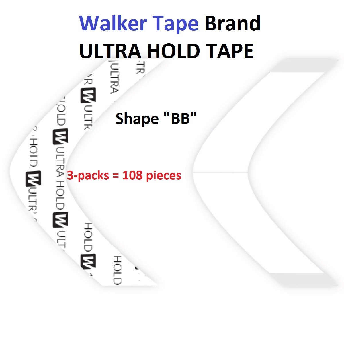 Ultra Hold Tape by Walker Tape Co Shape BB 3 packs = 108 pieces