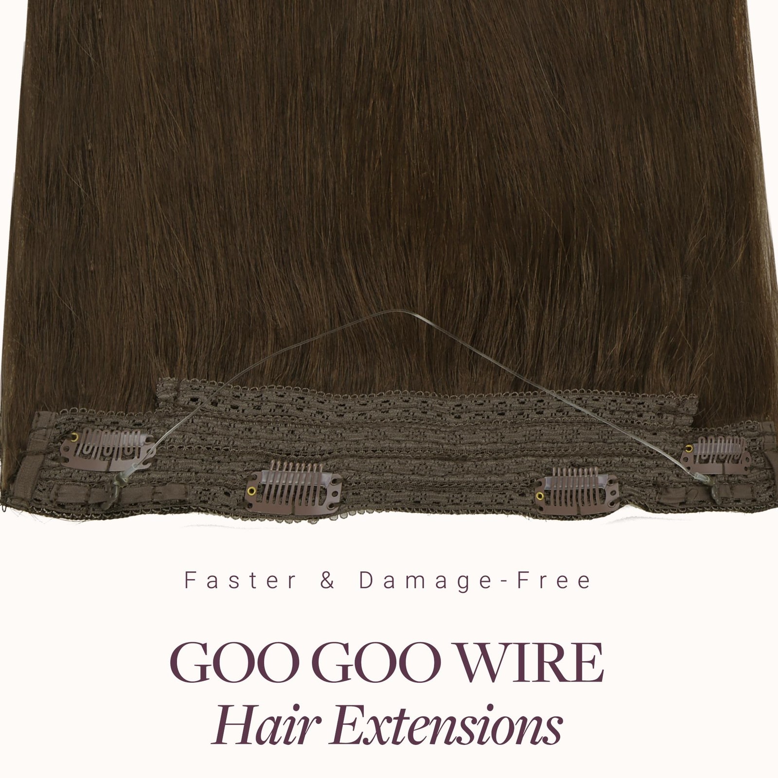 18 Inch 95g GOO GOO Natural Remy Human Hair Wire Extensions Easy to Wear