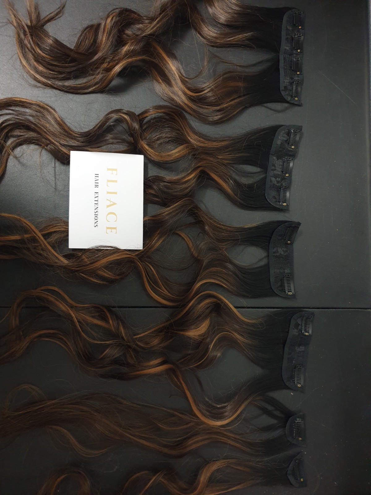 Fliace Clip-In Hair Extensions Natural & Soft Hair Dark Brown Long Wavy 6-Pieces