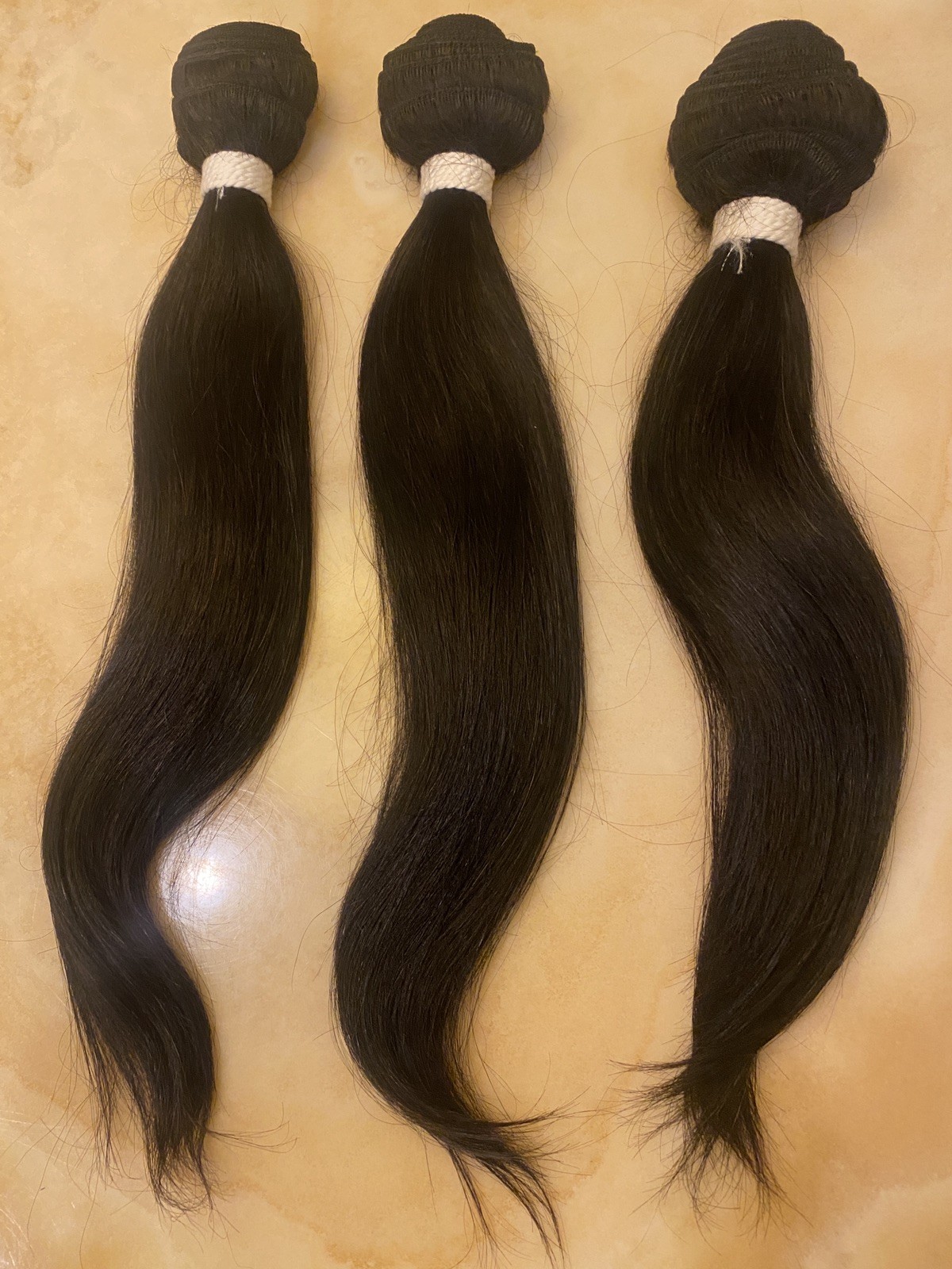BRAZILIAN NATURAL UPROCESSED 100% HUMAN HAIR EXTENSION 3 BUNDLE “14,”16,”16 INCH