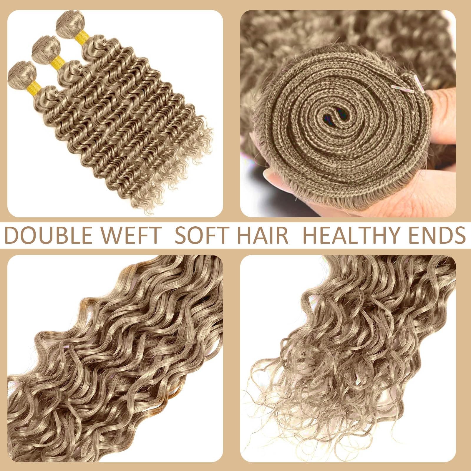 Honey Light Blonde Jerry Curl Bundles Human Hair 12A Raw Hair Color 22 Bundle…