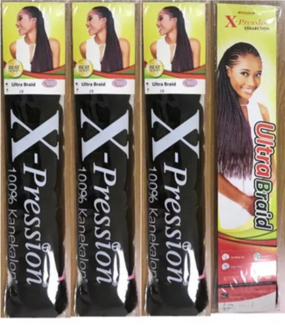 xpression braiding hair 100% Kanekalon 10packs, Color 1