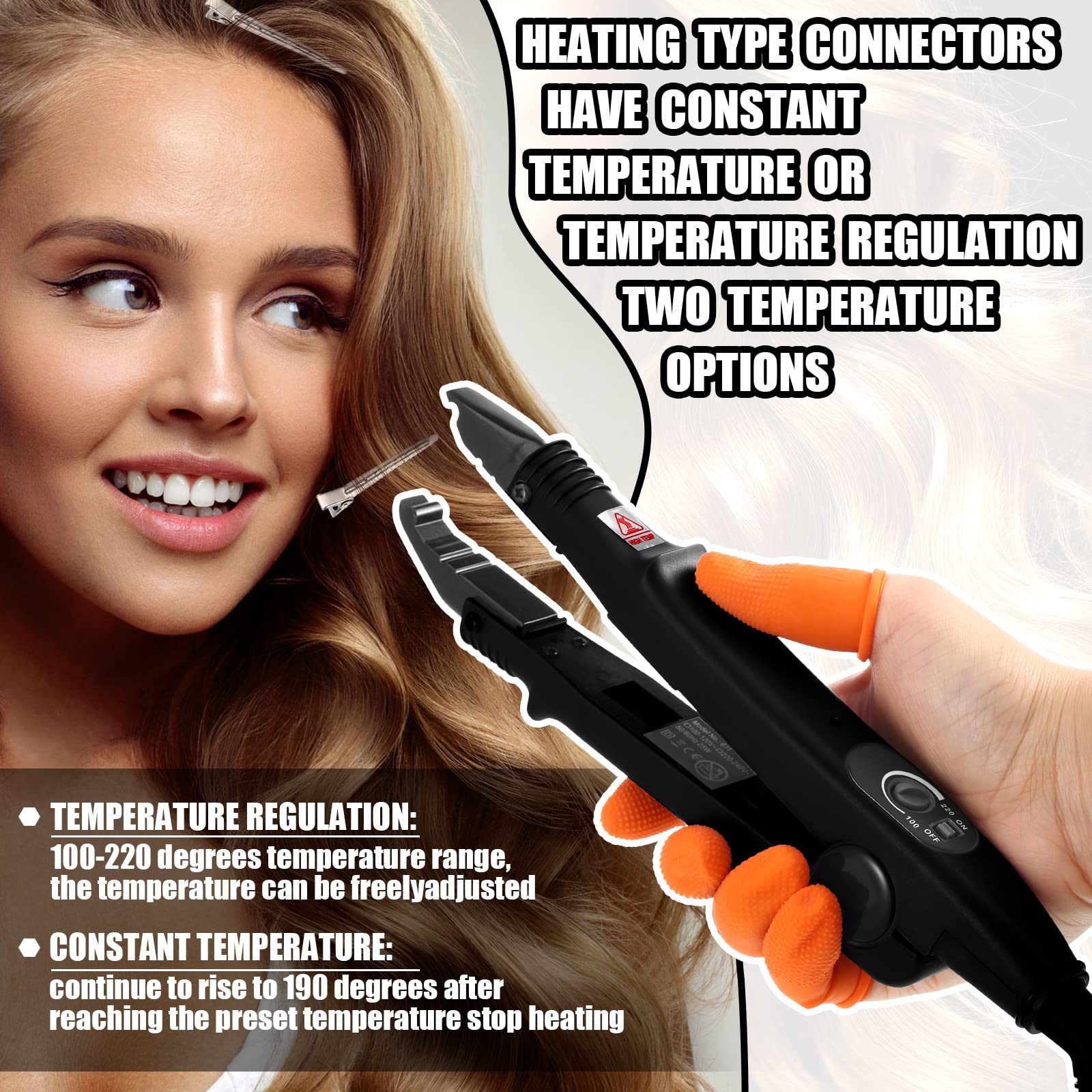 Lanties Hair Extensions Iron Fusion Keratin Hair Extensions Heat Tool Heat Co…