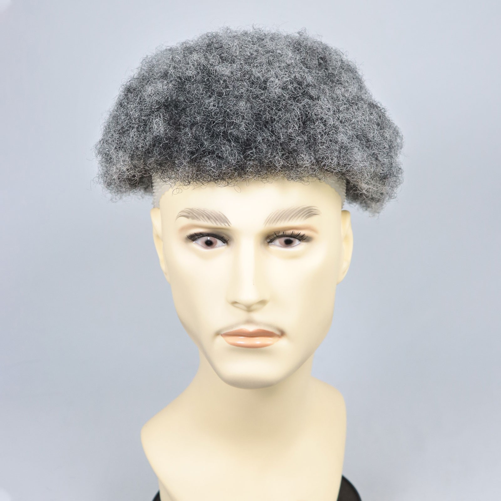 Afro Curly Mens Toupee Full Lace African American Human Hair Systems Replacement