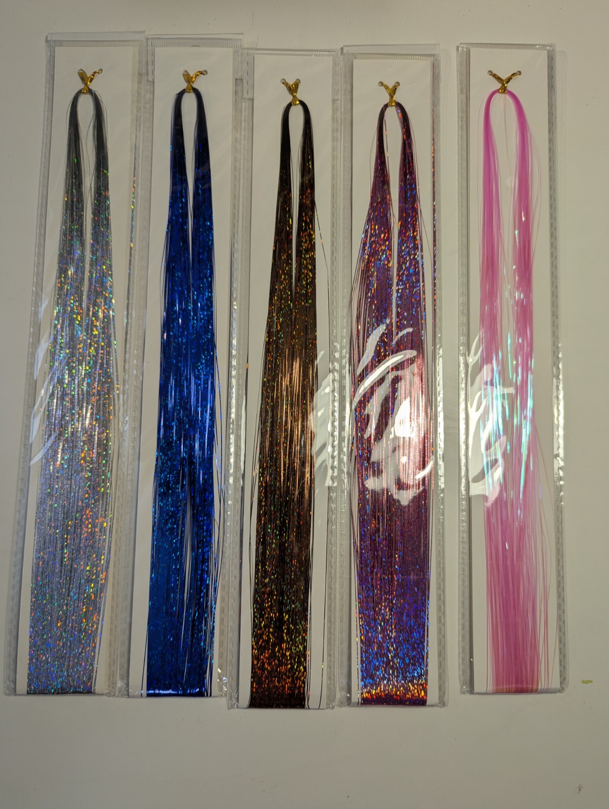Hair Tinsel Kit 10 colors 48 inch strands with tool