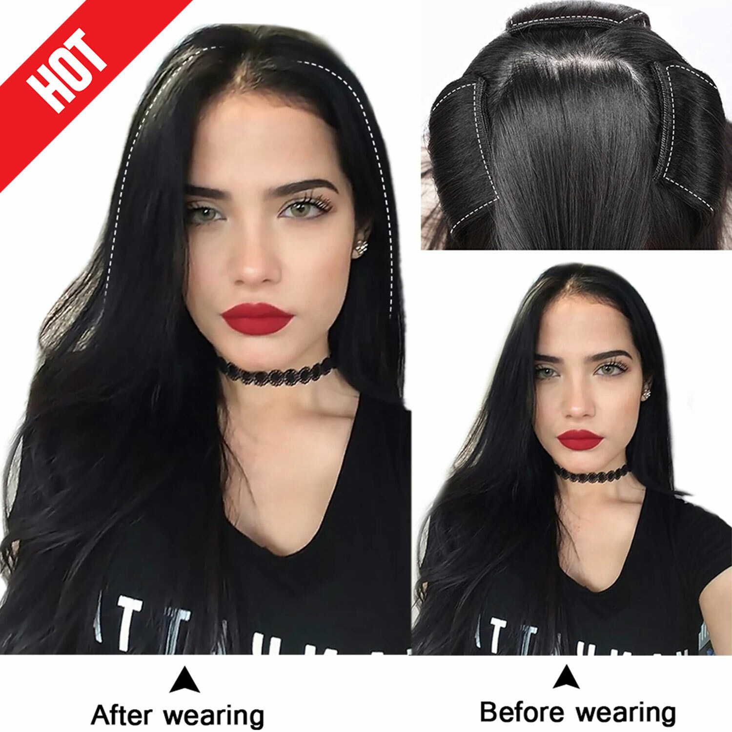Mini Hair Pad Remy Human Hair Clip In Hair Extensions Invisible Topper Hairpiece