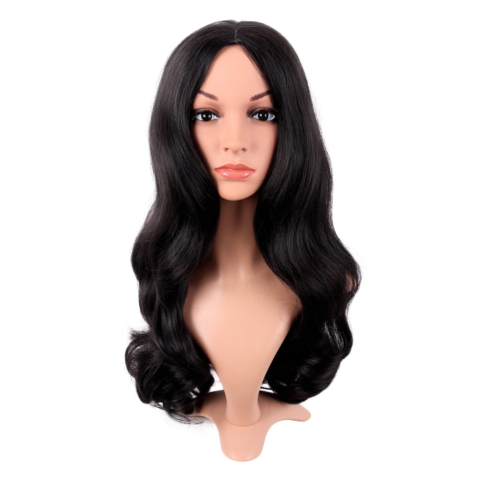 22 Inch/55cm Fashion Long Synthetic Fiber Curly Hair Middle Part Cosplay Wig …