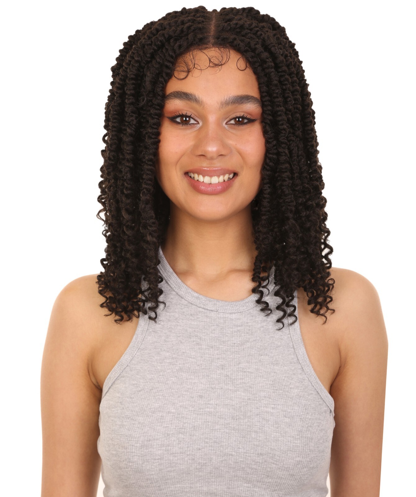 LUXLUXE Adeline 16-inches Passion Twist 4″×5″ HD Lace Wig, Heat Resistant Fiber