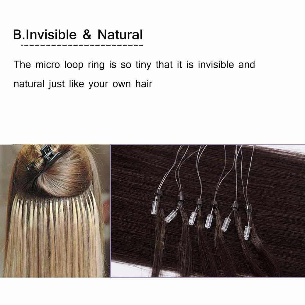 Micro Ring Hair Extensions Per-Looped Micro Beads Loop Tip Remy Human Hair 0.5g/