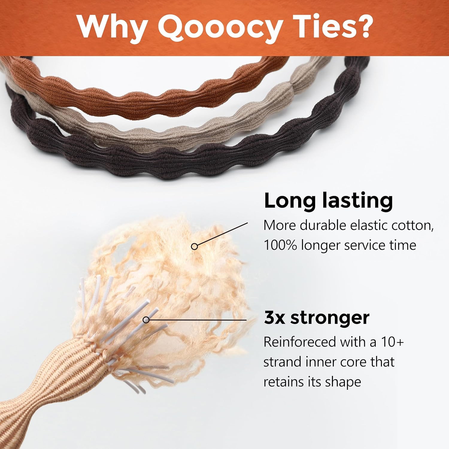 12-Pack 4X Extra Long Hair Ties – Ideal for Dreadlocks, Curly, Extra Thick Hair