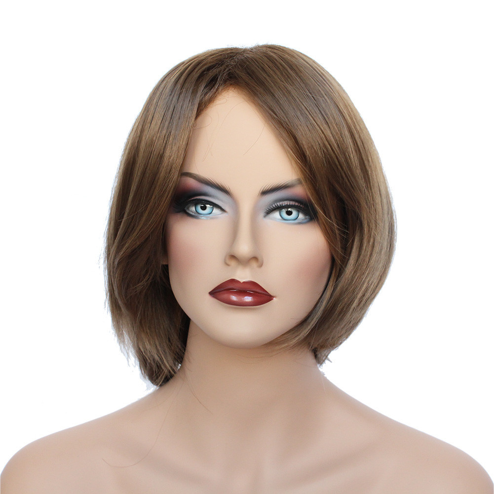 Classic Cap women Synthetic straight Short Brown Full wig HengFeng SHL13