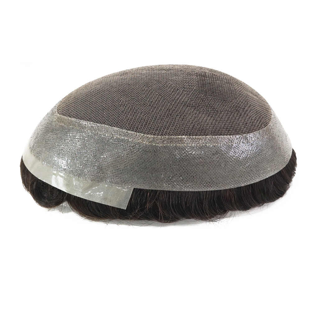 Toupee Mens Human Hair Replecement System Australia Lace Skin Hairpiece Black