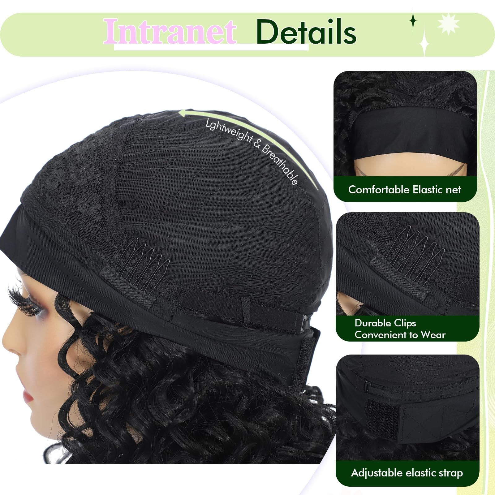 Curly Grey Headband Wigs for Black Women 14inch Short Salt and Pepper Headban…