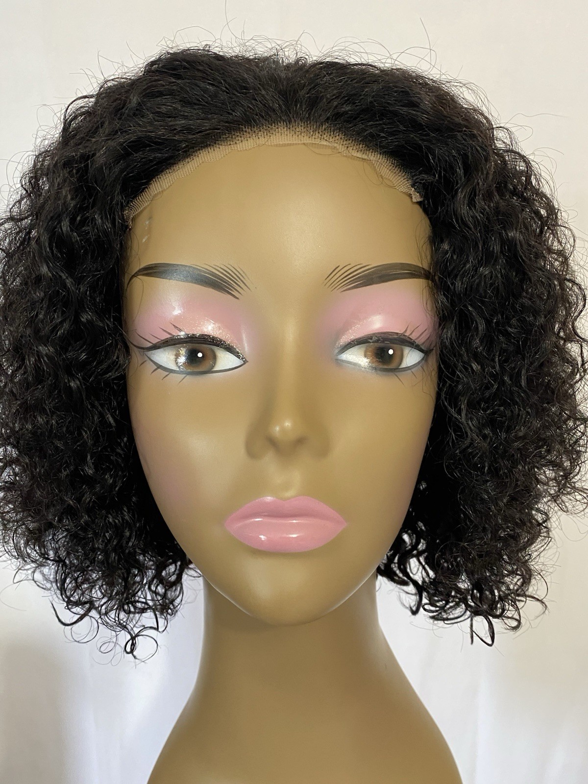 Curly Bob Wig Human Hair 4×4 HD Lace Closure Deep Wave Glueless Wear & Go 3D Cap