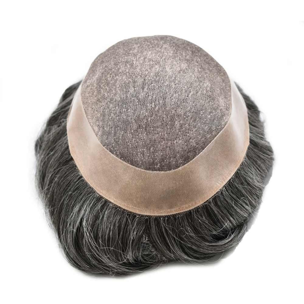 Mens Toupee Hairpiece Fine Mono Hair System Replacements Poly Skin Pu Mens Wigs