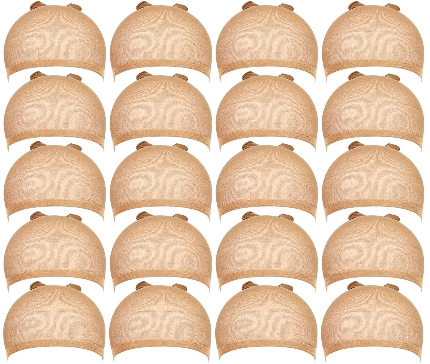 Teenitor Wig Cap 20pcs Stocking Caps for Wigs Tan Wig Cap for Women Stretchy