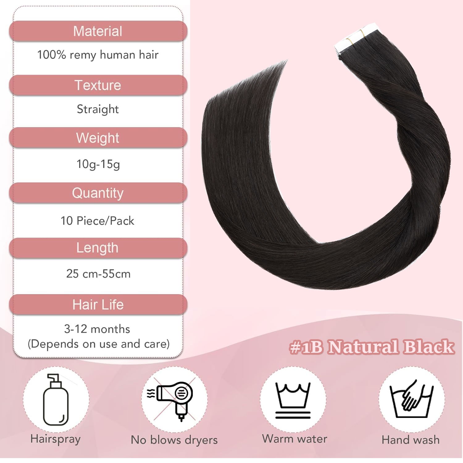 Thick 10/20PCS Tape In Remy Human Hair Extensions Skin Weft FULL HEAD X‘mas Gift