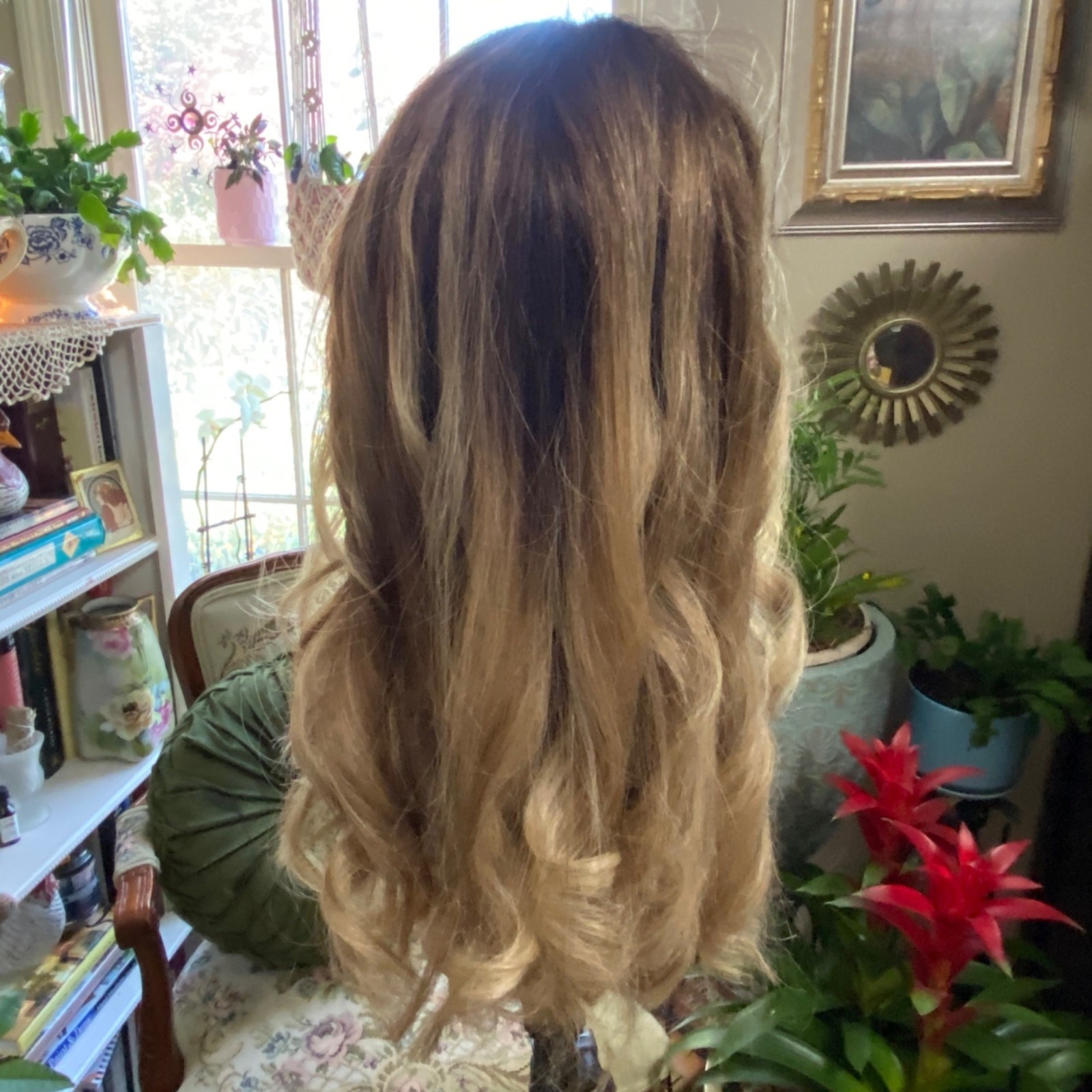 Wig Milano Divine Human Hair Highlighted Wig Low Density Center Part