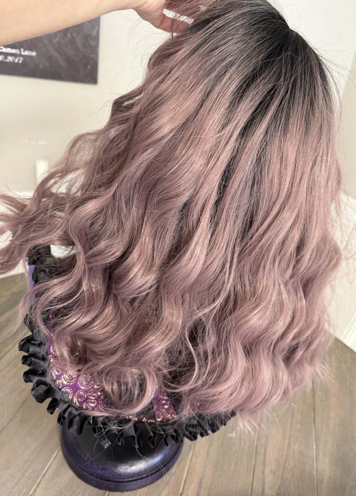 Imstyle Kiki Grape Purple With Dark Rooting Shoulder Length Water Wave Lace